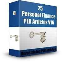 25 Personal Finance PLR Articles V16