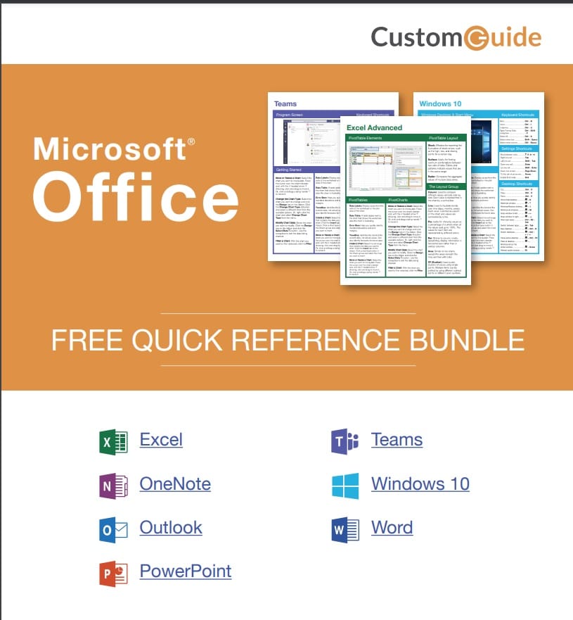 Microsoft Office 2019-Free Reference Card Bundle