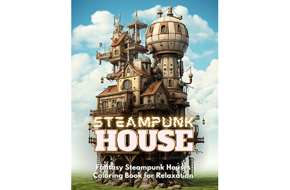 Steampunk House Adult Coloring Book