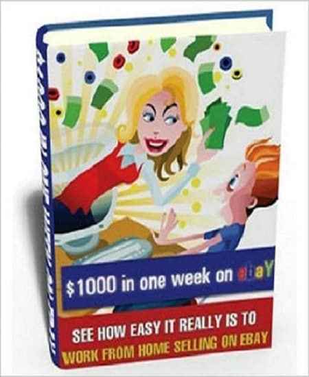 eBay selling guide eBook with PLR rights showing $1000 in one week strategy
