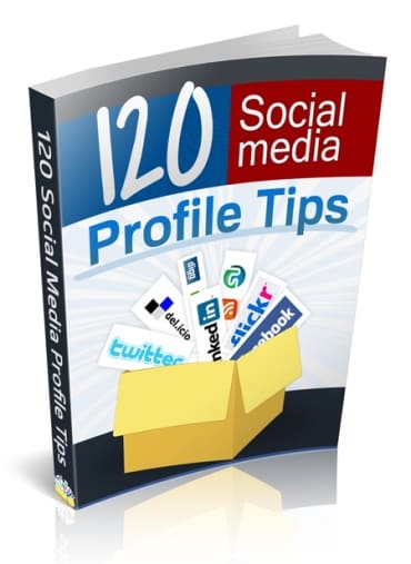 120 social media profile tips digital ebook cover – PLR resell rights for instant download