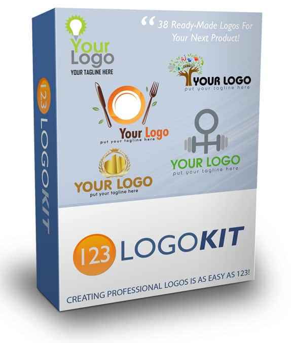 123 Logo Kit – 38 ready-made logos with PLR/MRR resell rights, instant digital download