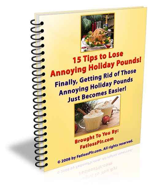 Digital PLR guide with 15 holiday weight loss tips and resell rights