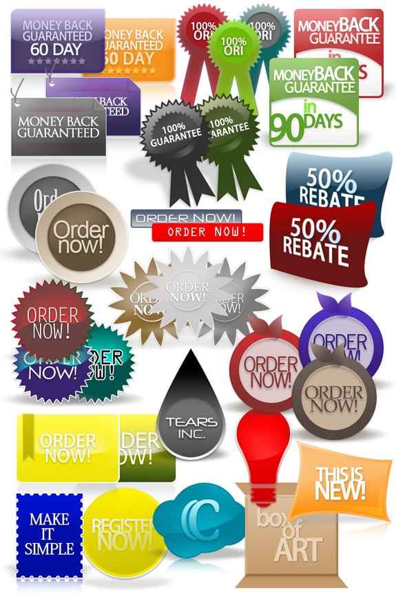 Web 2.0 mini site templates pack with HTML, PSD, and XSitePro files for instant digital download and resell rights