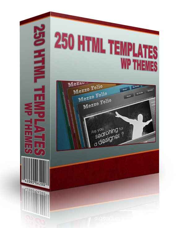 250 HTML Templates WP Themes and Graphics digital bundle with PLR resell rights