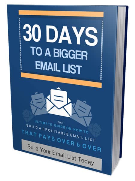 30‑day email list building guide with resell rights, digital download PLR MRR cover image
