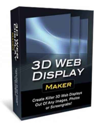 3D Web Display Maker tool showcasing an interactive coverflow gallery with realistic 3D reflections and shadows