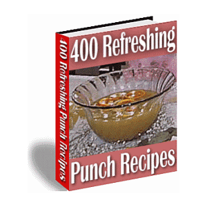 400 refreshing punch recipes digital cookbook with PLR MRR resell rights for parties and events