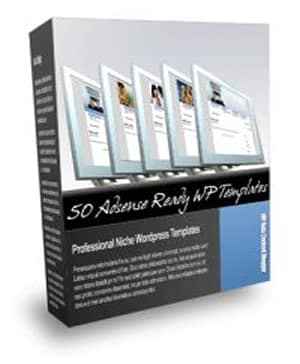 50 Adsense Ready WordPress Templates for niche blogs with resell rights digital download