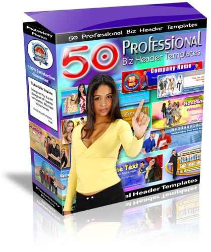 50 Professional Biz Header Templates Set 4 - Elegant Business Headers for PLR Digital Downloads