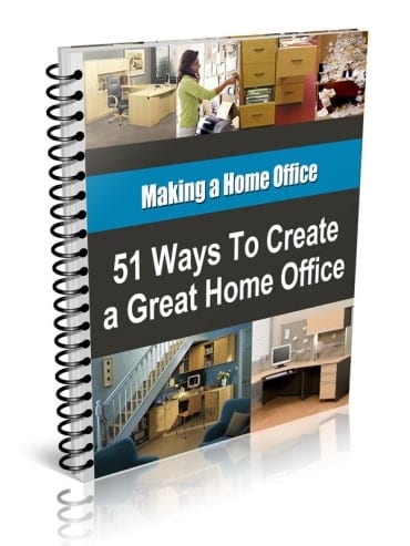 51 Ways to Create a Great Home Office - digital PLR guide with resell rights for setting up a productive workspace