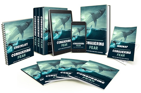 Conquering Fear guide showing a person breaking chains with courage theme