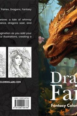 dragons and fairies fantasy coloring book