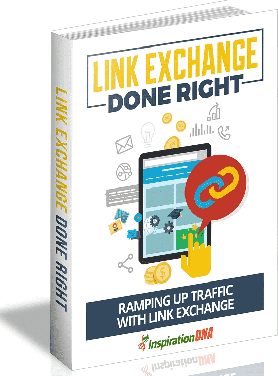 Link Exchange Done Right ebook cover with resell rights, digital download for website traffic growth