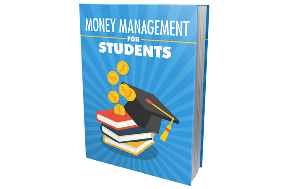 Money management for students book cover with saving tips and PLR resell rights