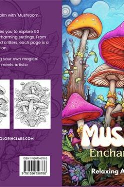 mushroom enchanting world adult coloring book