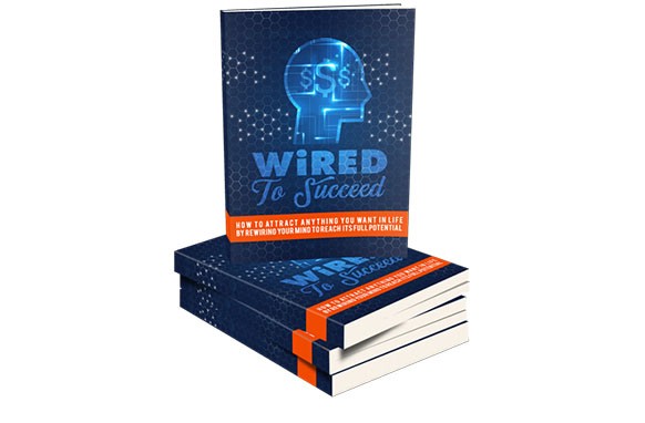 Wired To Succeed mindset reprogramming guide for success, law of attraction, PLR MRR package cover image