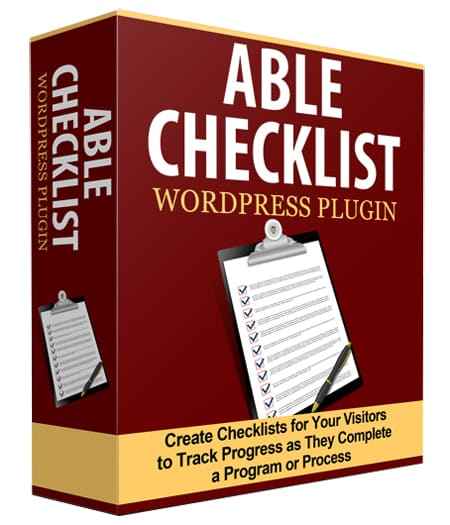 Able Checklist WordPress plugin screenshot featuring task management for teams and solo users