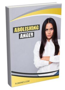 Abolishing Anger PLR eBook cover – a blue-toned image with calming waves and a person meditating