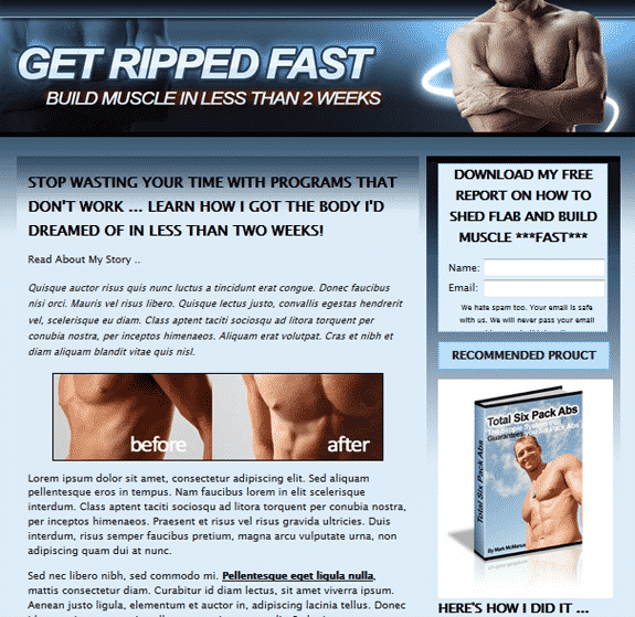 Abs Landing Page Template with PLR MRR resell rights for lead generation and digital downloads