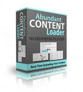 Abundant Content Loader WordPress plugin digital download with PLR/MRR resell rights for easy bulk content uploads