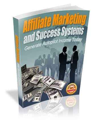 Affiliate Marketing and Success Systems ebook cover with PLR MRR resell rights for digital marketers