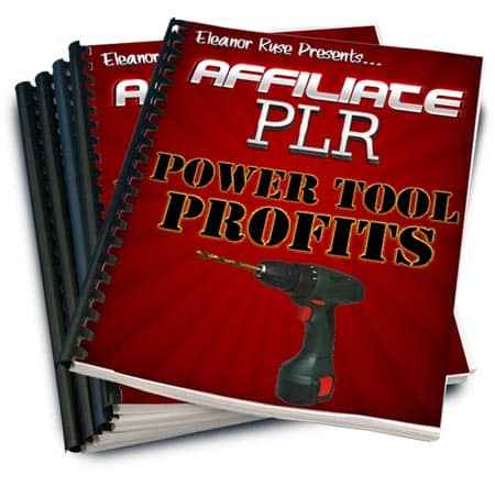 Power tools affiliate PLR bundle with keyword research, blog posts, eBooks and resell rights