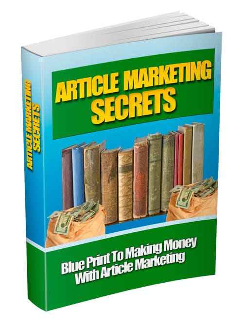 Article Marketing Secrets digital guide with PLR MRR resell rights for internet marketing traffic generation