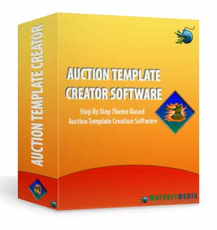 Digital auction template creator software with PLR MRR resell rights for professional listing designs