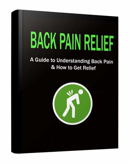 Digital guide to back pain relief with PLR resell rights, eBook cover