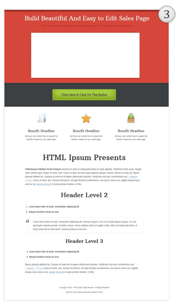 Beautiful Sales Page Templates with PLR MRR digital download and easy HTML editing tutorials