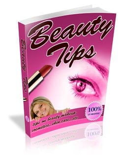 Natural beauty tips PLR ebook cover with skincare and makeup advice