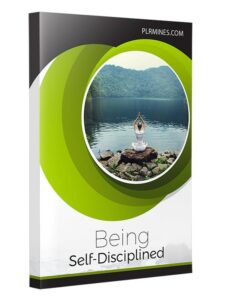 Being Self Disciplined PLR eBook cover showing a focused person climbing a staircase to success