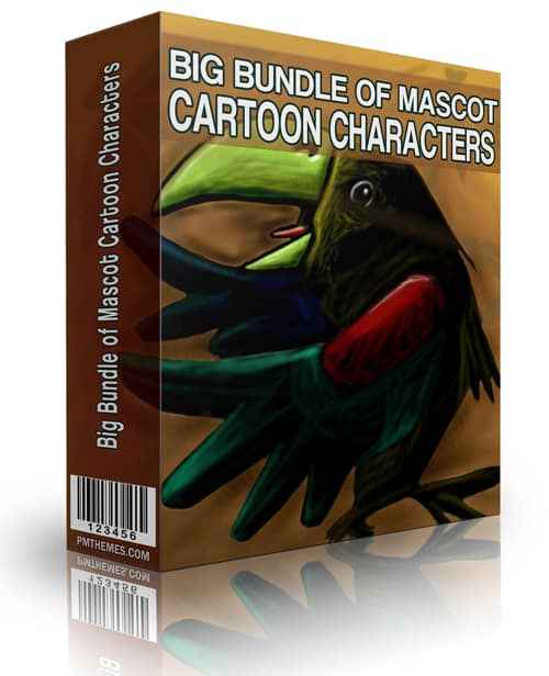 Big Bundle of Mascot Cartoon Characters with PLR MRR digital download resell rights