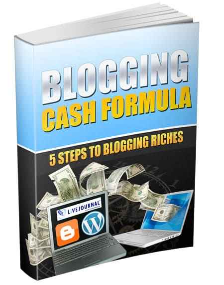 Blogging Cash Formula ebook cover - digital download with PLR resell rights for bloggers