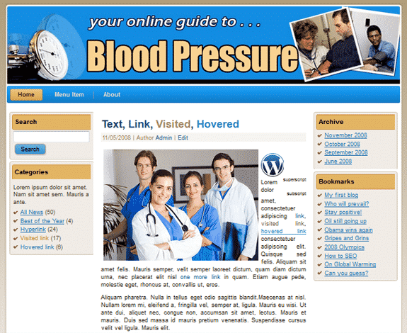 Blood pressure templates digital PLR MRR package with HTML, PSD, WordPress files