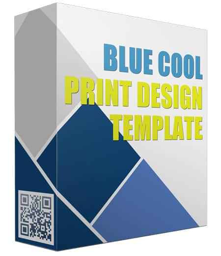 Blue Cool premium stationery print design template with PLR MRR resell rights for digital printing business