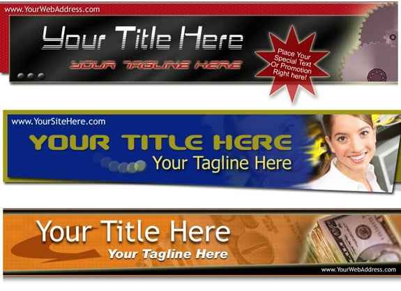 Bunch of Headers digital design templates with PLR and MRR resell rights