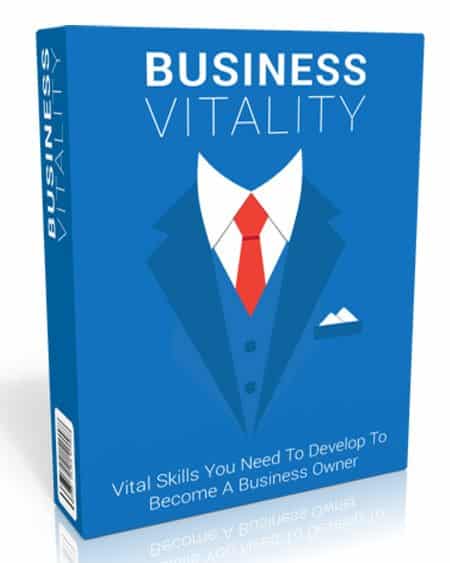 Business Vitality guide showing skills for entrepreneurs with PLR MRR resell rights