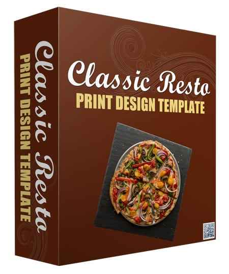 Classic Resto Print Design Template – premium stationery for print businesses with PLR/MRR resell rights