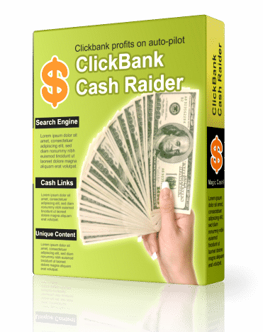 Clickbank Cash Raider software building money sites with push-button ease and resell rights