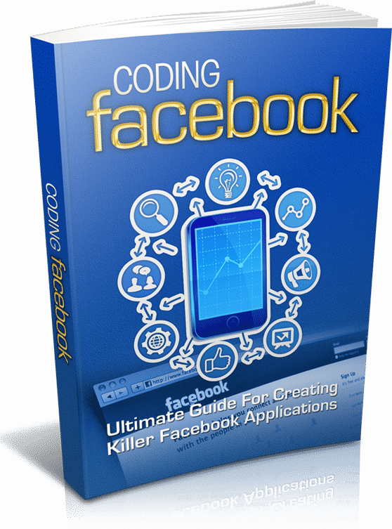 Coding Facebook app integration guide with PLR resell rights - digital ebook concept
