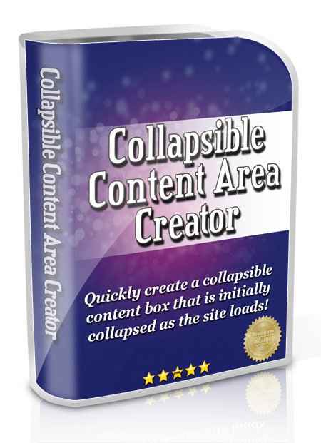 Collapsible Content Box Creator software with PLR rights – build expandable sections easily