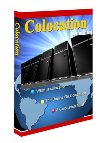 Colocation Demystified ebook cover - web hosting and colocation guide with PLR rights