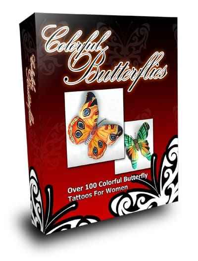 Collection of colorful butterfly tattoo designs for digital download and resale