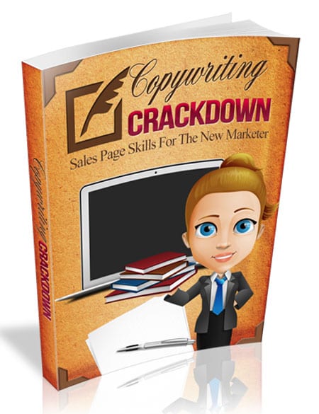 Copywriting strategy PLR eBook cover with sales copy tips for digital download resell rights
