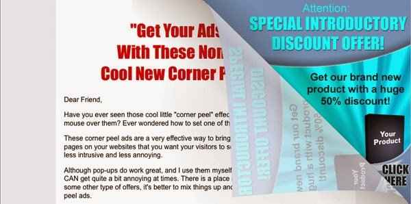 Easy Corner Peel Ads - non-intrusive corner peel effects for website marketing and lead generation
