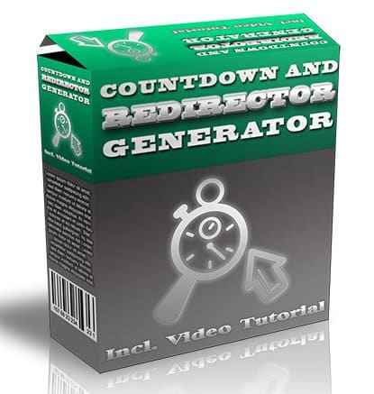 Countdown and Redirector Generator digital product with PLR resell rights