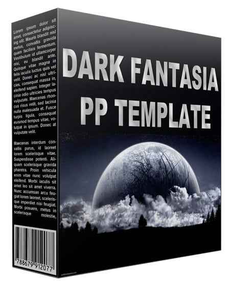 Dark Fantasia PowerPoint template – professional PLR digital download for stunning presentations