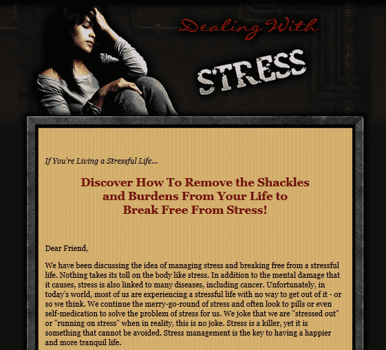 Dealing With Stress Minisite – complete PLR digital product for reselling stress management content online